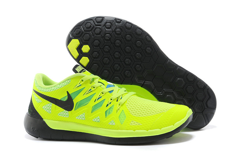 Nouveau Nike Free 5.0 Plus Les Hommes Verts De Chaussures De Course Noir